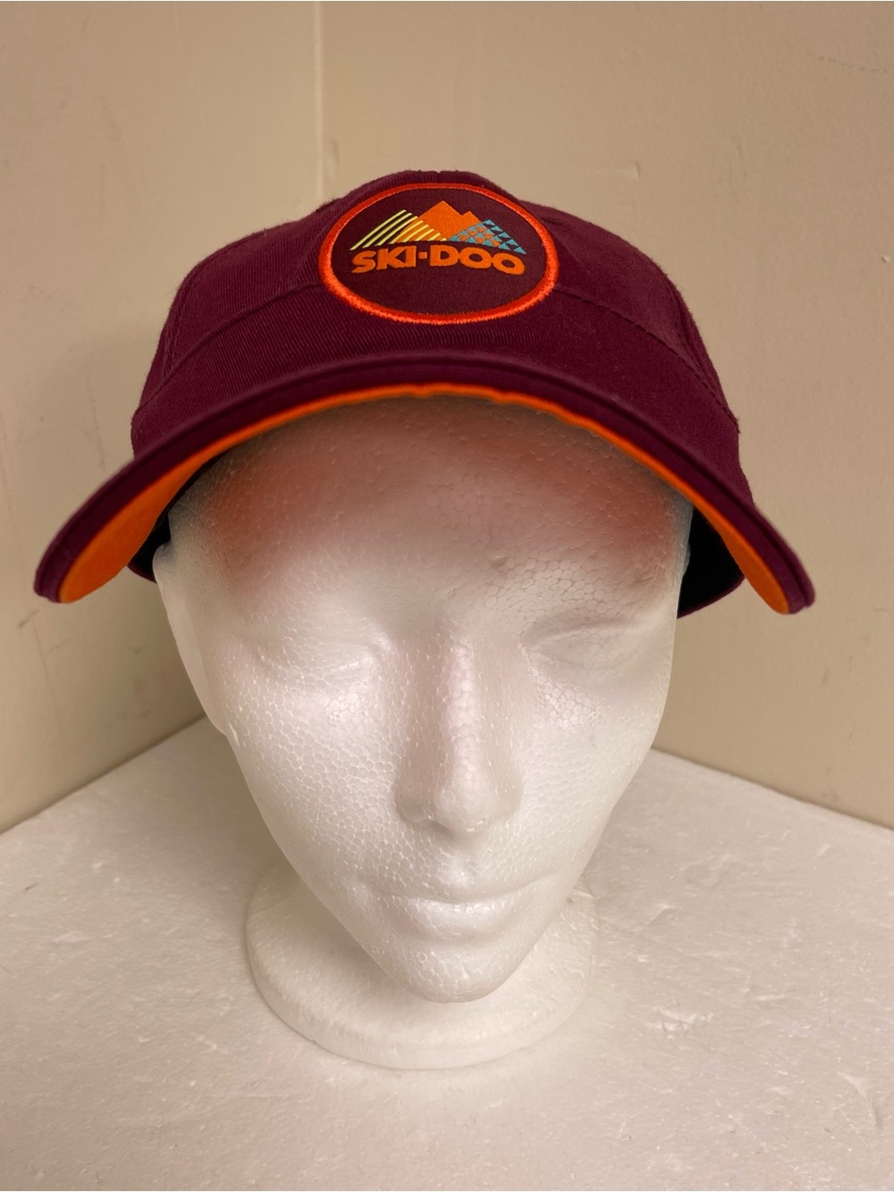 Vintage Maroon Ski-doo 5 Panel Adjustable Hat Style 447239 RN 91542 OSFA